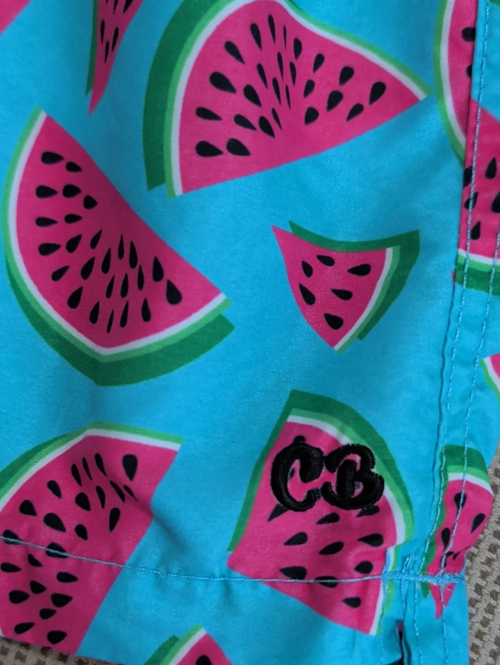 Cabana Bro , Watermelon Print Men's Swim Trunks. Size Large